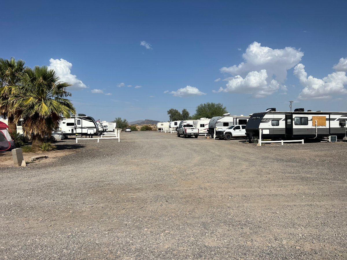 RV sites at Dreamers RV Park in Salome, Arizona